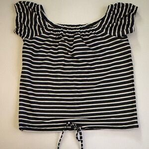 Striped Navy and White Madewell Women's Top
